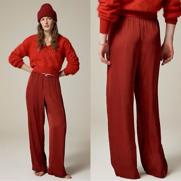 J. Crew Pants - NWT J CREW Soft shine pajama pant in Berry Sangria